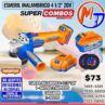 ESMERIL INALAMBRICA 4 1/2" 20V  1 BATERIA 3 AMPERIOS  CARGADOR  2 - DISCOS